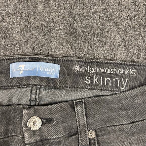 7 For All Mankind B(Air) The High Waist Ankle Skinny Jeans Gray Women's Size 29 - Picture 6 of 11